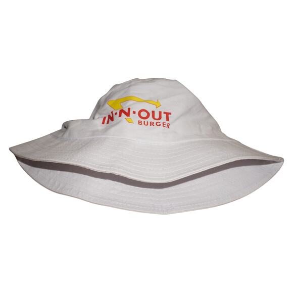 In-N-Out Burger White Cotton Bucket Hat | Vintage Fast Food Promo Streetwear - Picture 5 of 5